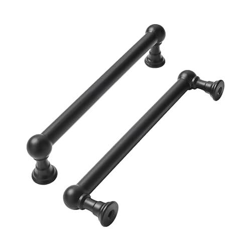 khtumeware 10 Pack 5 Inch Hole Center Matte Black Cabinet Pulls Heavy Duty Solid Cabinet Handles cabinets Dressers Kitchens Handles Bathroom cabinets