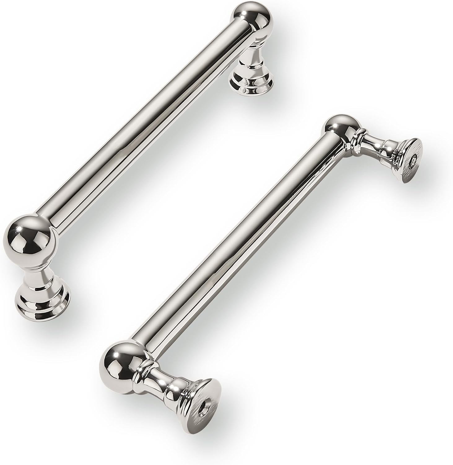 khtumeware 10 Pack 3-3/4 Inch Hole Center Polished Nickel Cabinet Pulls Heavy Duty Solid Cabinet Handles cabinets Dressers Kitchens Handles Bathroom cabinets