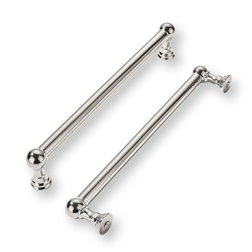 khtumeware 10 Pack 5 Inch Hole Center Polished Nickel Cabinet Pulls Heavy Duty Solid Cabinet Handles cabinets Dressers Kitchens Handles Bathroom cabinets