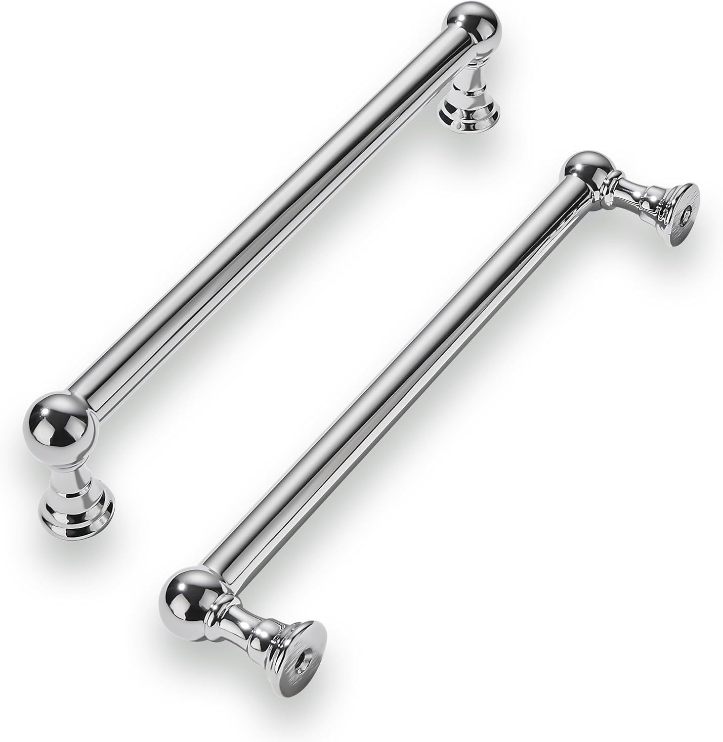 khtumeware 10 Pack 6 Inch Hole Center Polished Chrome Cabinet Pulls Heavy Duty Solid Cabinet Handles cabinets Dressers Kitchens Handles Bathroom cabinets