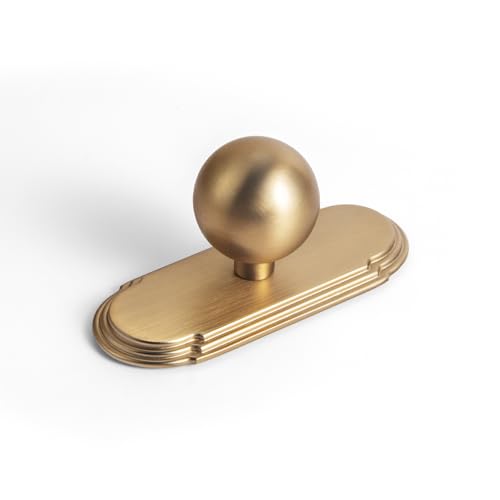 Goo-Ki 1.0''(24mm) Dia Cabinet Knob with Backplate,Champagne Bronze Drawer Knobs with Zinc Alloy Material,6 Packed