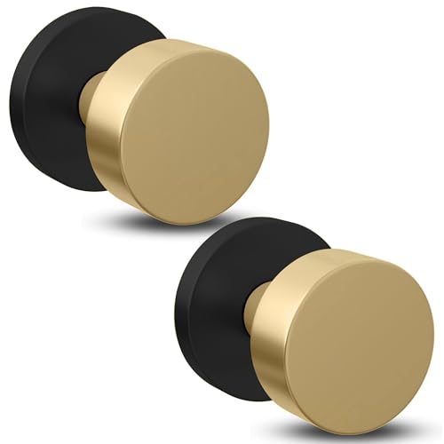 Mega Handles Buena Dummy Door Knob — Matte Black/Satin Brass