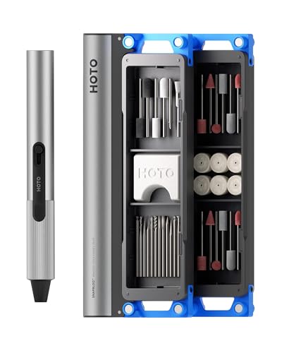 HOTO SNAPBLOQTM R-A04 Mini Cordless Rotary Tool Kit 4V, Nex-gen Brushless Motor, 22000 RPM Variable Speed, 38 Accessories, Ideal for 3D Printer Sanding, Polishing, Drilling, Carving, DIY Crafts