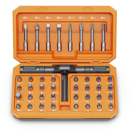 42 in 1 Magnetic Screwdriver Set, DIY Ratchet Screwdriver Set, Multi Bit Magnetic Drive Set with Detachable Ratchet Handle, Portable Compact Repair Tool Kit for Home Furniture Computer Bicycle