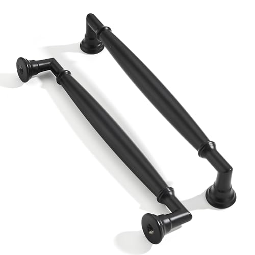10 Pack 6 Inch Hole Center Matte Black Cabinet pulls Solid Heavy Duty Cabinet Pull Cabinet Handles Kitchen Cabinet Hardware Vanity Handles Bathroom Cabinet pulls