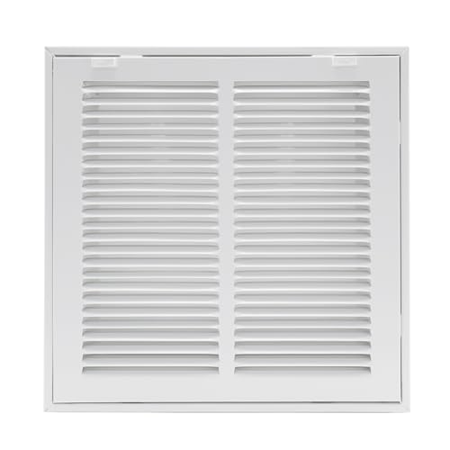 12"W x 12"H [Duct Opening Size] Steel Return Air Filter Grille - Removable Face/Door for 1 inch Filters -HVAC Vent Cover Grill - White [Outer Dimensions: 14 5/8"W X 14 5/8"H]