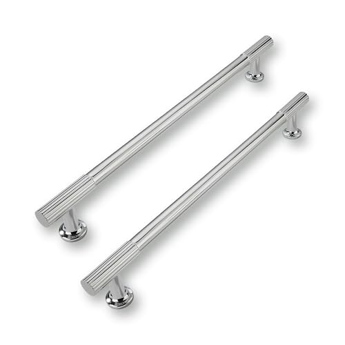 5 Pack 10inch(256mm) Center to Center Polished Chrome Cabinet pulls Solid Heavy-Duty Kitchen Cabinet Handles Drawer Pulls Cupboard Hardware for Cabinets