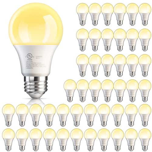 TJOY A19 48 Pack LED Light Bulbs 60W Soft White 2700K, 9Watt Efficient, 60 Watt Equivalent, 800 Lumens, E26 Medium Base, Non-Dimmable Energy Saving Lightbulb, 80 CRI, 120V, UL Listed