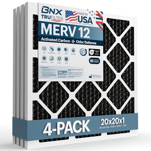 BNX TruFilter 20x20x1 MERV 12 Odor Defense