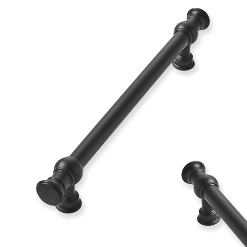 10-Pack 5inch(128mm) Hole Center Matte Black Cabinet Pulls Solid Heavy Duty Kitchen Cabinet Hardware for Cupboard Drawer Pulls Cabinet Handle