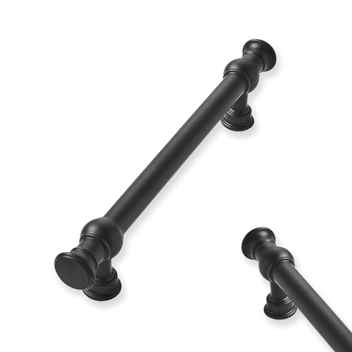10-Pack 3-3/4inch(96mm) Hole Center Matte Black Cabinet Pulls Solid Heavy Duty Kitchen Cabinet Hardware for Cupboard Drawer Pulls Cabinet Handle