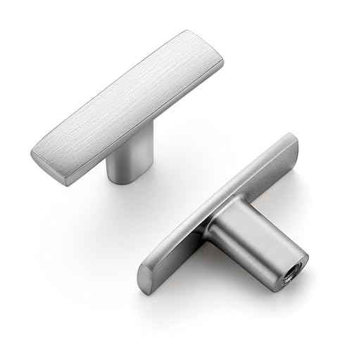 30 Pack Brushed Nickel Cabinet Knobs 1-3/4 Inch - Silver Drawer Knobs Single Hole Silver Curved Hardware Drawer Pulls for Kitchen Cabinets and Dressers