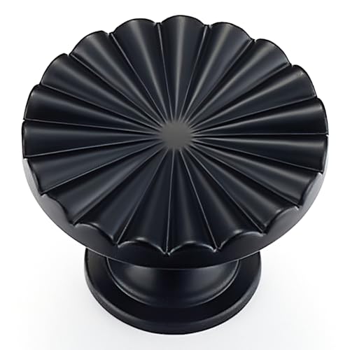 20 Pack Black Cabinet Knobs Matte Black Dresser Knobs Zinc Alloy Dresser Hardware for Closet, Wardrobe and Cupboard Round Vintage Drawer Pulls