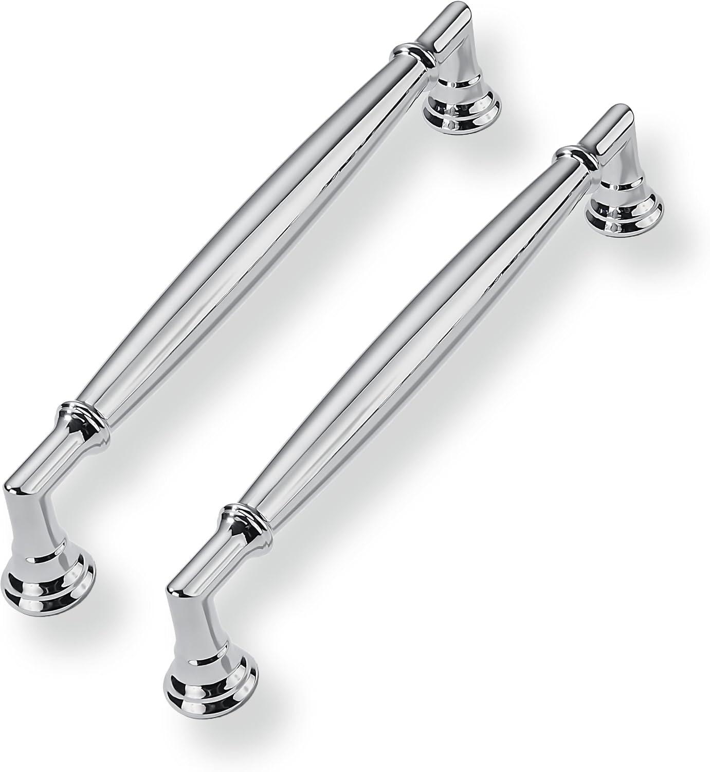 10 Pack 6 Inch Hole Center Polished Chrome Cabinet Pulls Heavy Duty Solid Round Cabinet Pulls Kitchen Cabinet Hardware for Cupboard Drawer Handles Dresser Pulls