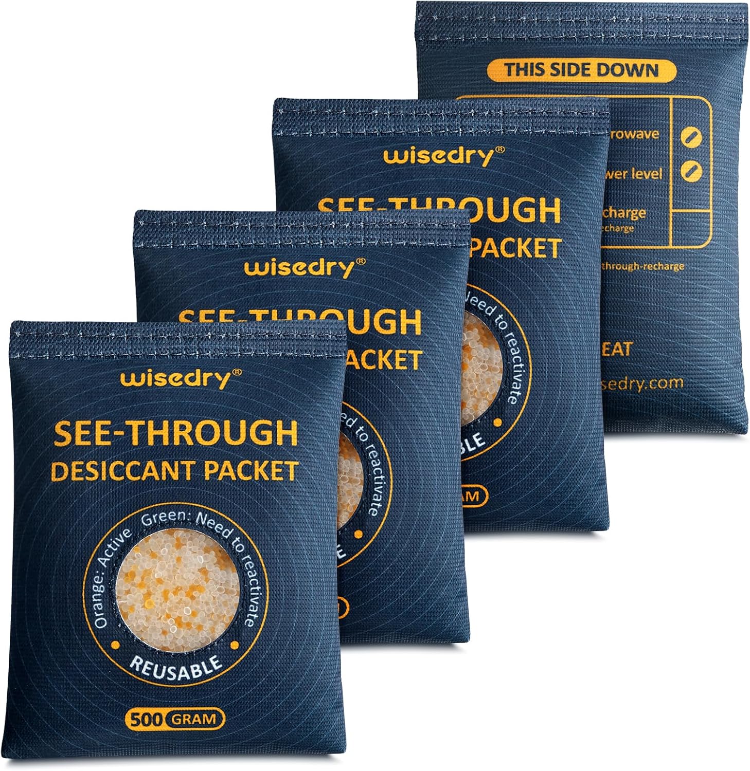 wisedry 4 x 500 Gram See-Through Silica Gel Packets