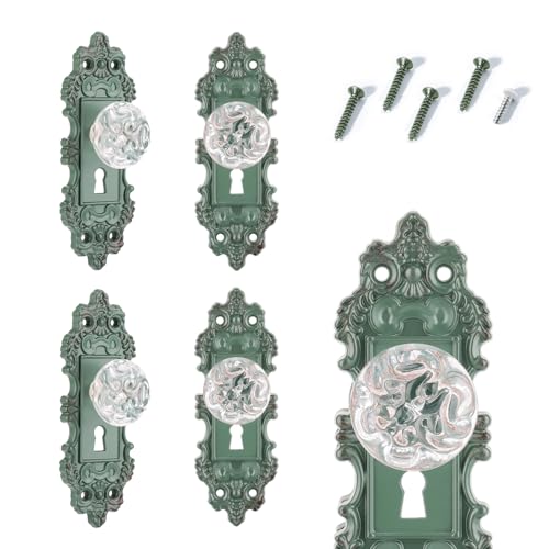 Vintage Dummy Door Knob Interior Crystal Glass (Green)