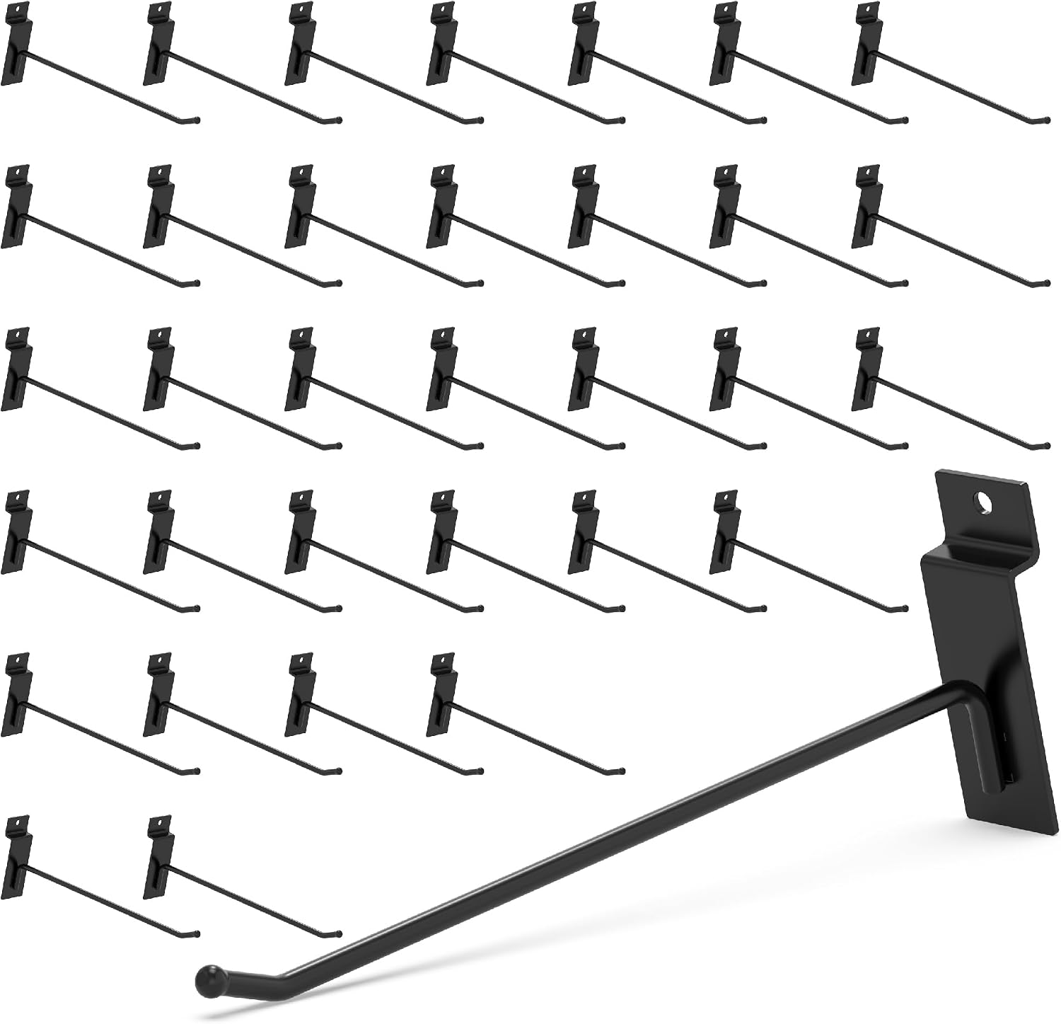 HUHOLE Slatwall Hooks 8 Inch 32PC Black