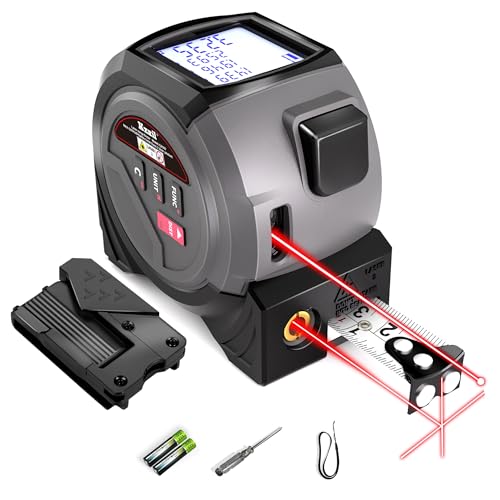 Laser Tape Measure 3-in-1 131ft Laser Measuring Tape & 16ft Woodworker Tape Measure & Crosshair, Area, Volume, Ft/Ft+in/in/M Unit Support for Decorating Architecture DIY Furniture