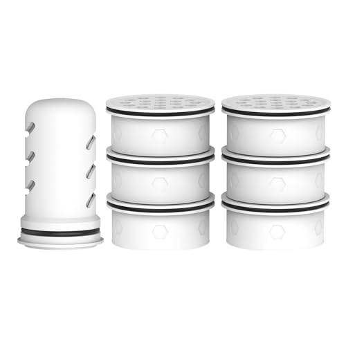 MARRIOTTO Replacement Pitcher Water Filters, 1 Membrane Micro Filter + 6 Activated Carbon & Ion Exchange Filters, Compatible with LS Home Dispenser 18/7/10 Cup Pitchers, 264 Gallons/150 Liters, White