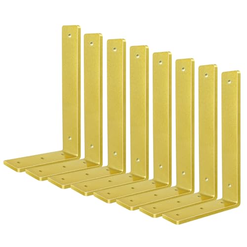 Gold Floating Shelf Bracket 12 Inch (8 Pack)