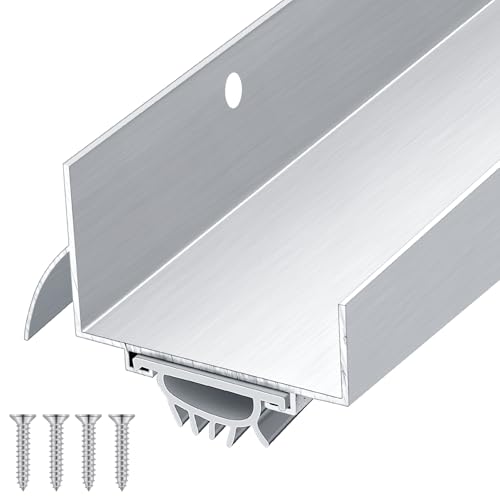 MorningRo 1 Pcs 1-3/4" x 36" U Shaped Aluminum Door Sweep (Silver)