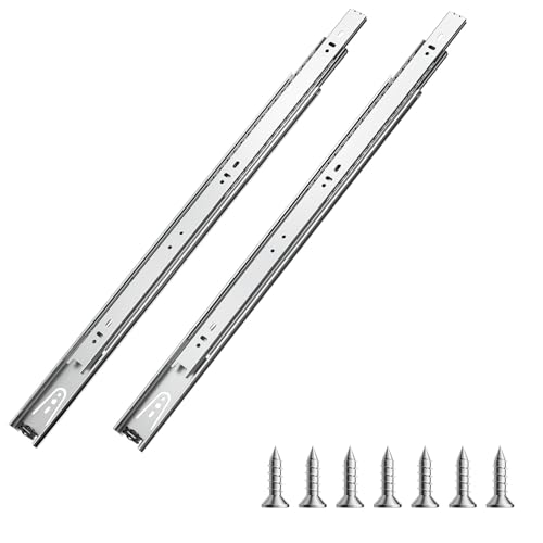 VEVOR Drawer Slides, 20 inch, 10 Pairs Full Extension Ball Bearing Cabinet Rails, 100 LB Load Capacity Heavy Duty Side Mount Dresser Drawer Slides, Drawer Track Runners for Kitchen DIY Replacement