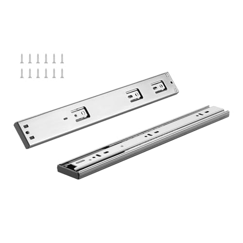 VEVOR 10 Pairs 16 Inch Soft Close Drawer Slides 14 16 18 20 22 24 Inch Heavy Duty Side Mount Rails,Ball Bearing Full Extension Noiseless Dresser Drawer Slides, 100 Lbs Load Capacity