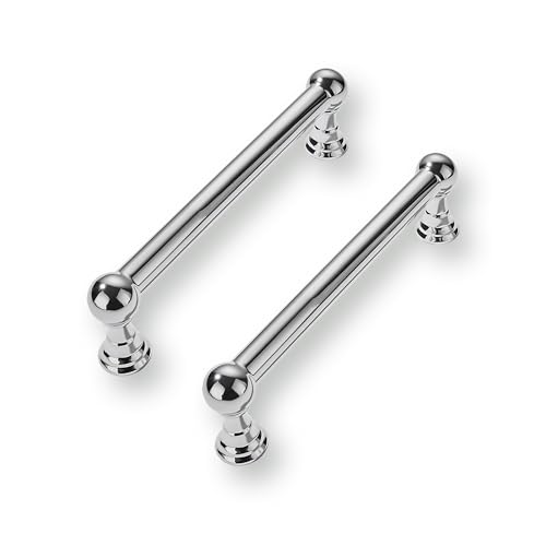 4 Inch 10 Pack Solid Kitchen Cabinet Handles Heavy Duty Cabinet Pulls Drawer Pulls Cabinet Hardware Kitchen Handles for Cabinets Poilshed Chrome Cupboard Handles
