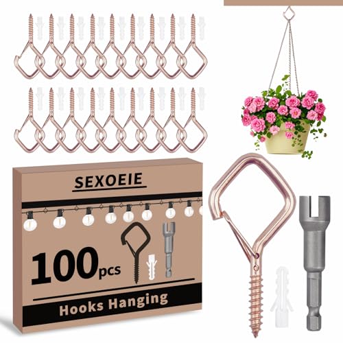 100 PCS Rose Gold Eye Screw Hooks (Sexoeie)