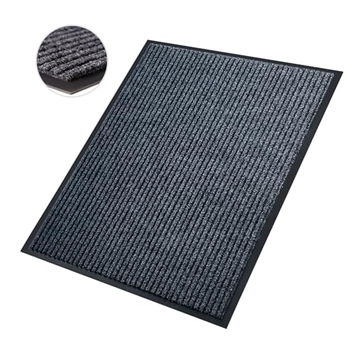 Front Door Mat,4'x6'Indoor Outdoor Door Mat,Heavy Duty Durable Welcome,Commercial Floor Mats Inside Outside Entrance, Waterproof All-Season, All-Weather Non Slip Backing Doormat for Entryway,Black