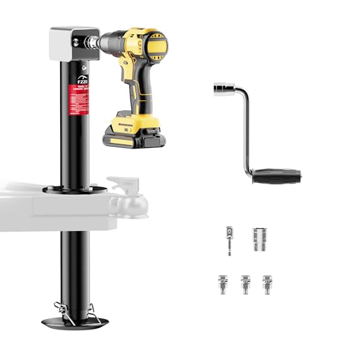 5000 lbs A-Frame Trailer Jack, 20-24V Cordless Drill Compatible, 23" Lift, for Utility,RVs