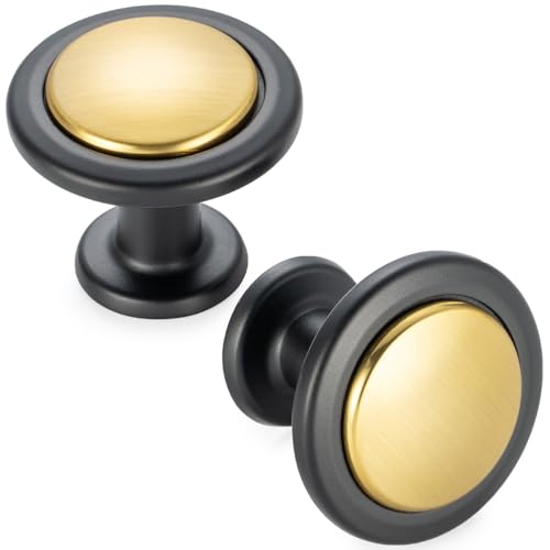 KOOFIZO 30 Pack Gold & Black Knobs