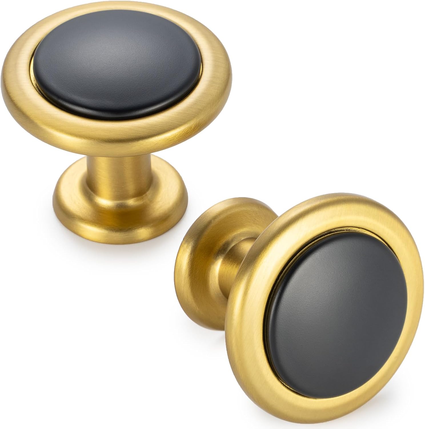 KOOFIZO 30 Pack Black and Gold Knobs