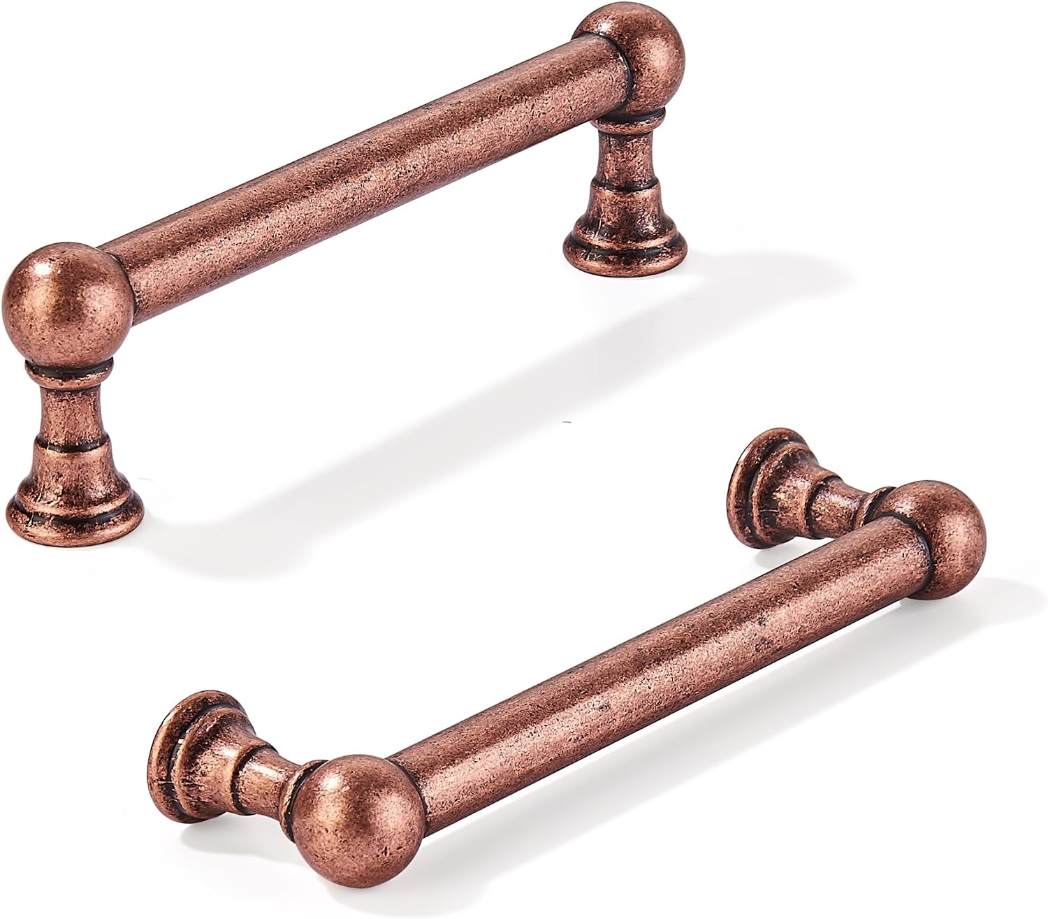 khtumeware 10 Pack 3-3/4 Inch Hole Center Antique Copper Cabinet Pulls Heavy Duty Solid Cabinet Handles cabinets Dressers Kitchens Handles Bathroom cabinets