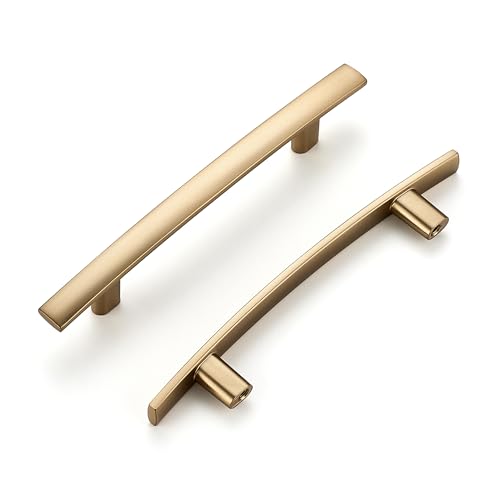Ravinte 30 Pack Cabinet Handles Champagne Bronze Cabinet Pulls Kitchen Cabinet Handles,Curved Drawer Pulls in 6 Inch Length with 3.75 Inch Hole Center Arch Kitchen Cabinet Hardware