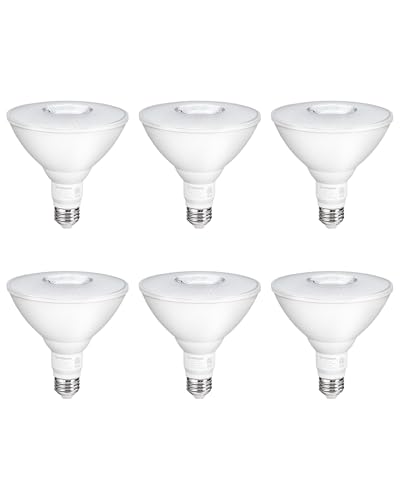 6 Pack Flood Light Bulbs, PAR38 LED Outdoor Flood Light Bulbs, (120W Equiv) Dimmable IP65 for Patio Yard Porch Driveway Garage, 5000K Daylight White 18W 1800LM E26 Base, ETL Listed C05R3P605