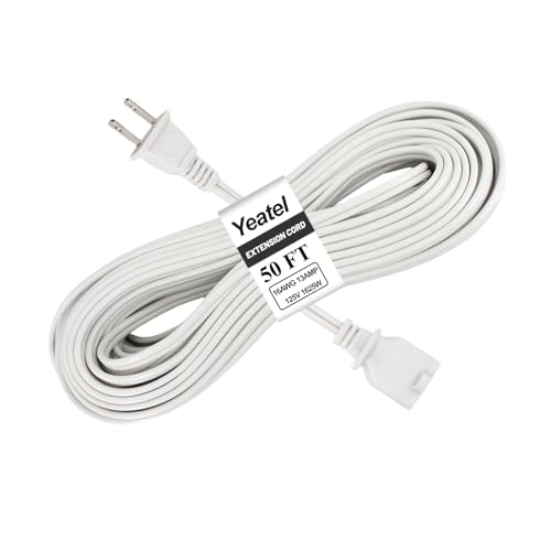 Yeatel 50FT White Extension Cord