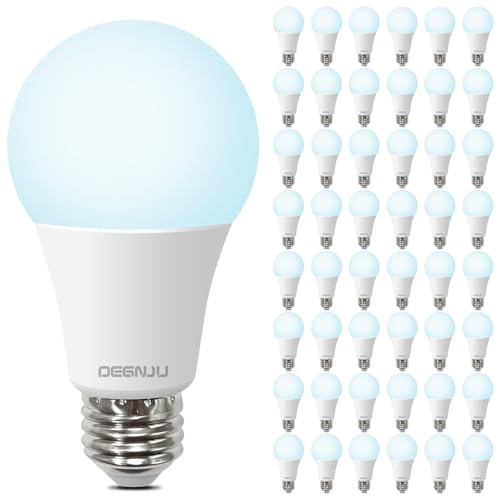 LED Light Bulbs Daylight 5000K, 100 Watt Equivalent LED Bulbs, A19 Standard Bulbs, 1500 LM, 15000 Hours, E26 Base, Non-Dimmable, 13W LED Bulbs for Bedroom Living Room 48 Pack