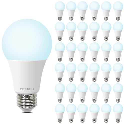 LED Light Bulbs Daylight 5000K, 100 Watt Equivalent LED Bulbs, A19 Standard Bulbs, 1500 LM, 15000 Hours, E26 Base, Non-Dimmable, 13W LED Bulbs for Bedroom Living Room 36 Pack