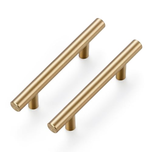 Ravinte 40 Pack 5 Inch Cabinet Pulls Champagne Bronze Stainless Steel Kitchen Drawer Pulls Cabinet Handles 5 InchLength, 3 Inch Hole Center