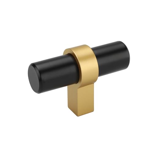 goldenwarm 500 Pack Black and Gold Cabinet Knobs Kitchen Cabinet Knobs Gold Drawer Handles, T-bar Dresser Hardware Handles