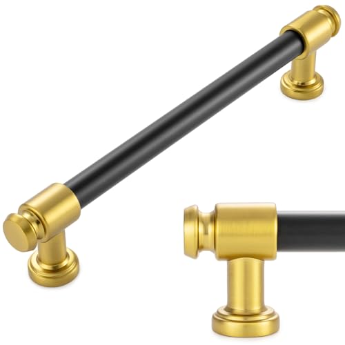 KOOFIZO 6-1/4" Black & Gold Pulls