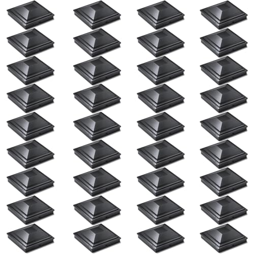 SIEDiNLAR 4x4 Post Caps Black 36 Pack, Fence Post Covers Outdoor Waterproof, Fits 4x4 3.5x3.5 Wood/Vinyl Posts for Deck Fence Mailbox Patio Decor