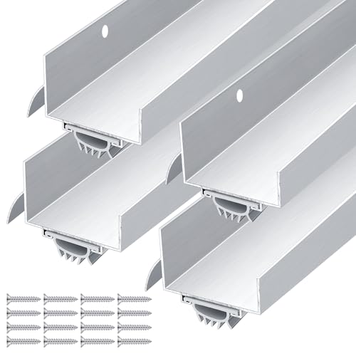 MorningRo 4 Pcs 1-3/4" x 36" U Shaped Aluminum Door Sweep (Silver)