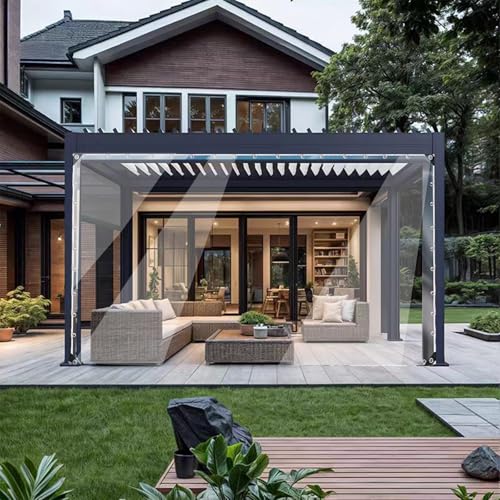 Clear Tarp, 4 x 8 FT Clear Tarps with Grommets, 14 Mil Thick Heavy Duty Waterproof, Protects Against Water, Tear, Cold Weather Resistant for Balcony Garden, Patio ANG Porch