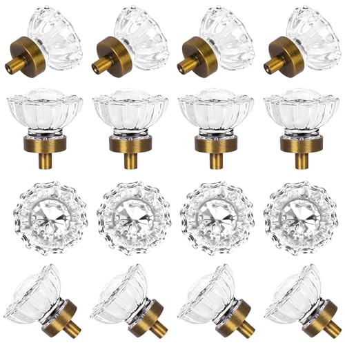 SHINY HANDLES Crystal Brass Knobs