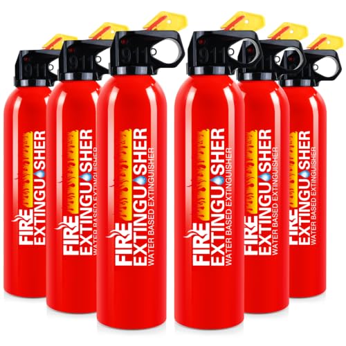Fire Extinguisher for Home - 6pack Car Fire Extinguisher with Wall Mount, Small A B C K Fire Extinguisher, Water-Based Fire Extinguishers for Car/House/Kitchen/Truck/Marine/Boat/Vehicle/utv/rv