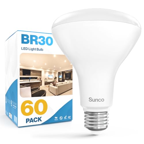 Sunco 60 Pack BR30 Light Bulbs LED