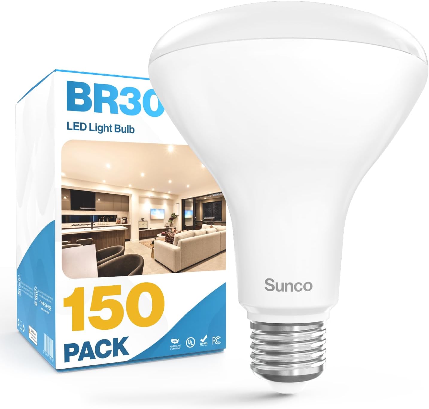 Sunco 150 Pack BR30 LED