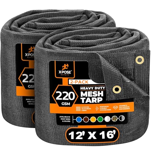 Xpose Safety Heavy Duty Mesh Tarp - 12' x 16' (2-Pack)